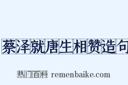 蔡泽就唐生相赞造句是什么意思的图片